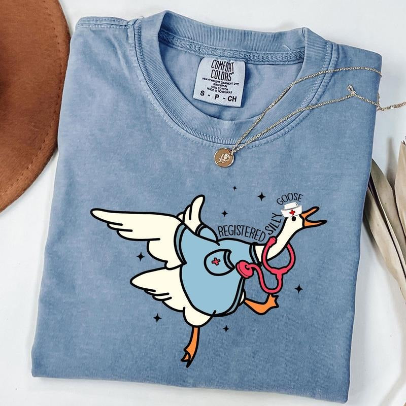 Comfort Colors Nurse Silly Goose Shirt, Nursing Student Shirt, Nurse Appreciation Shirt, Pediatric Nurse Shirt, Unisex T-Shirt