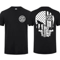 [Sale Up To 60%] Sig Sauer Skull Gun America Flag 2 Sided T-shirt Unisex Short Sleeve Casual 100% Cotton Top Menswear Tactical Gear Gun Lover