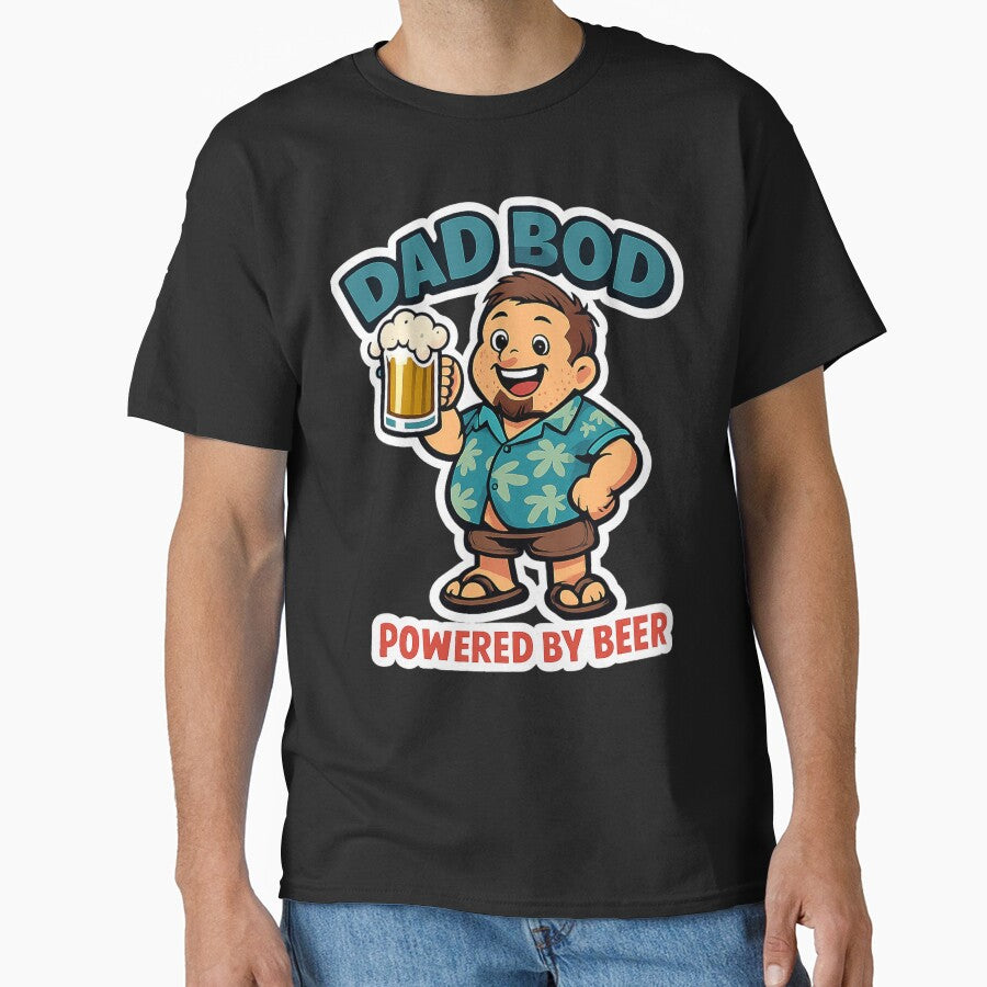 Dad Bod Powered By Beer And Bad Decisions by VaultInk Unisex T-shirt, Sweatshirt, Hoodie, Long Sleeve Tee