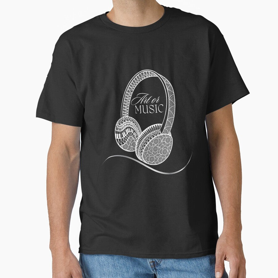 Art or Music – Creative Headphones Design for Artists and Music Lovers by Aquarius-club Unisex T-shirt, Sweatshirt, Hoodie, Long Sleeve Tee