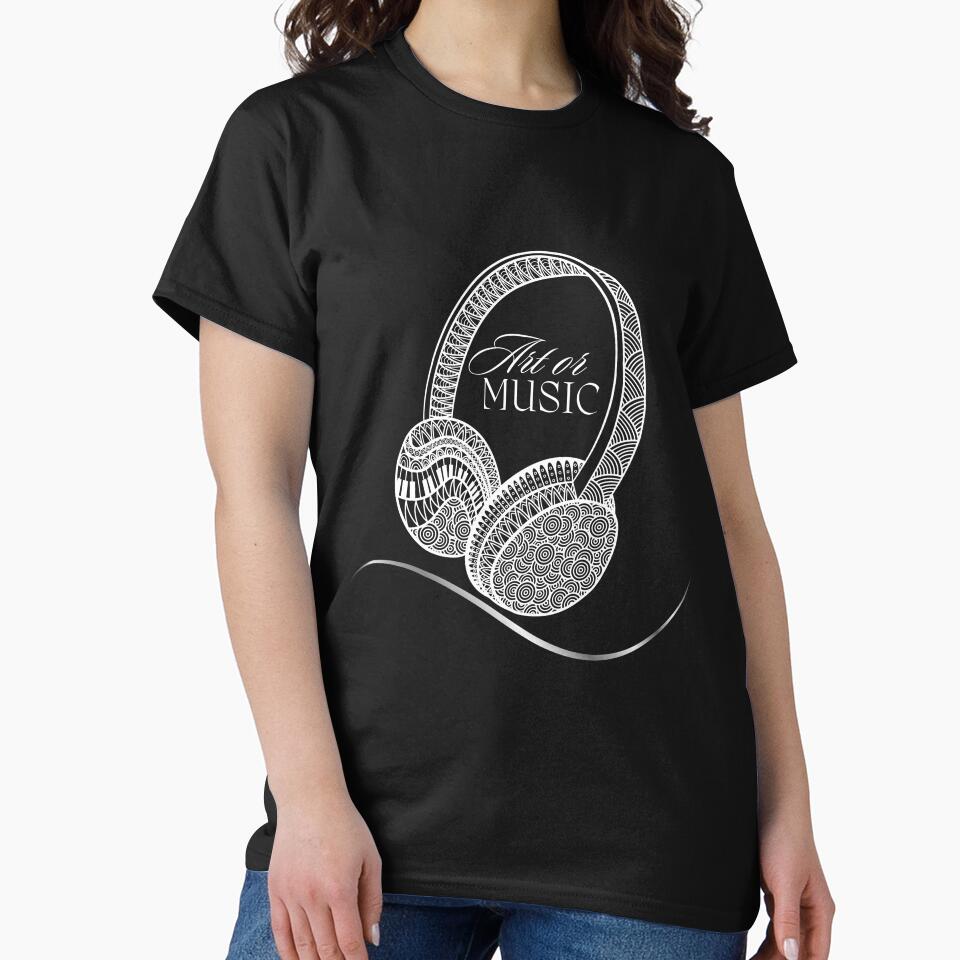 Art or Music – Creative Headphones Design for Artists and Music Lovers by Aquarius-club Unisex T-shirt, Sweatshirt, Hoodie, Long Sleeve Tee